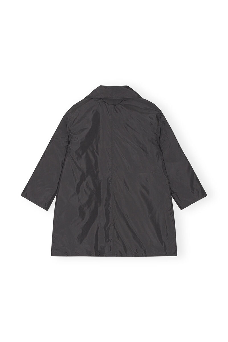 Ripstop Quilt Reversible Coat, Recycled Polyester, in colour Black - 2 - GANNI