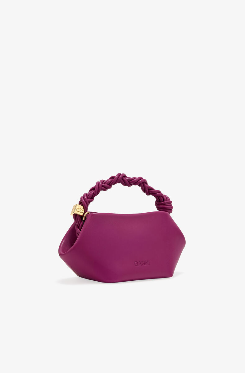 Purple Mini GANNI Bou Bag, Polyester, in colour Boysenberry - 2 - GANNI