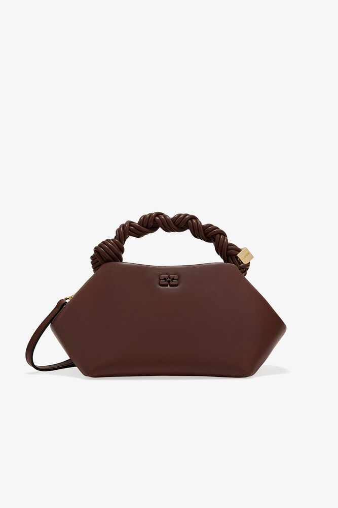 Brown Small GANNI Bou Bag, Chocolate Fondant