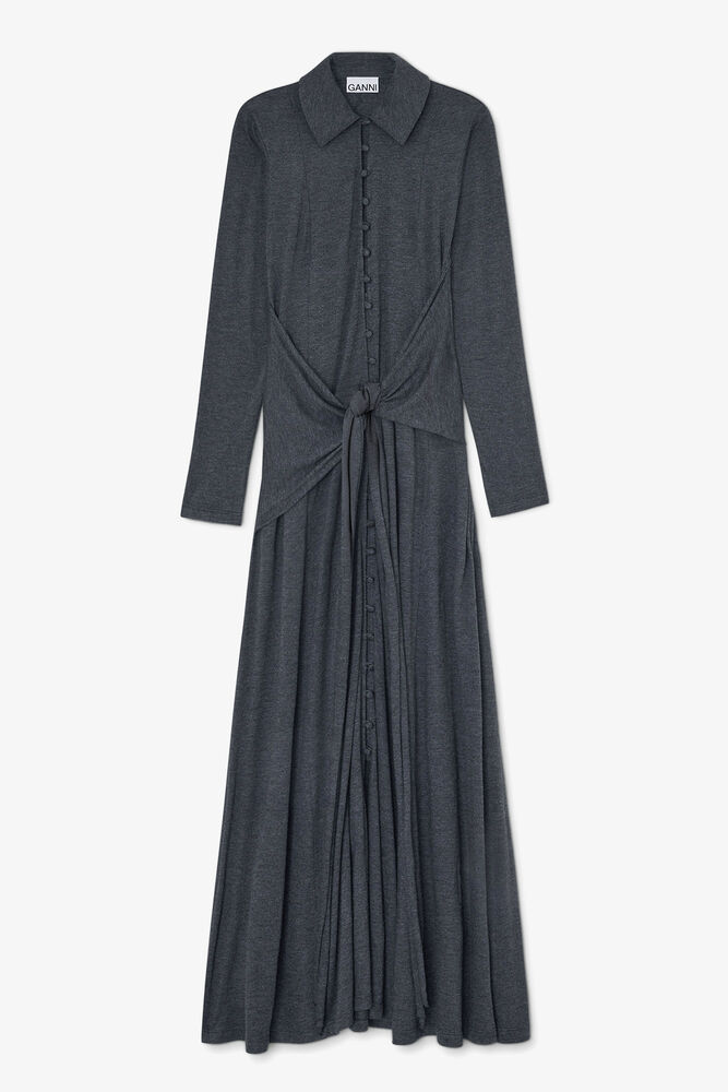 Long Dress in Grey Jersey, Phantom