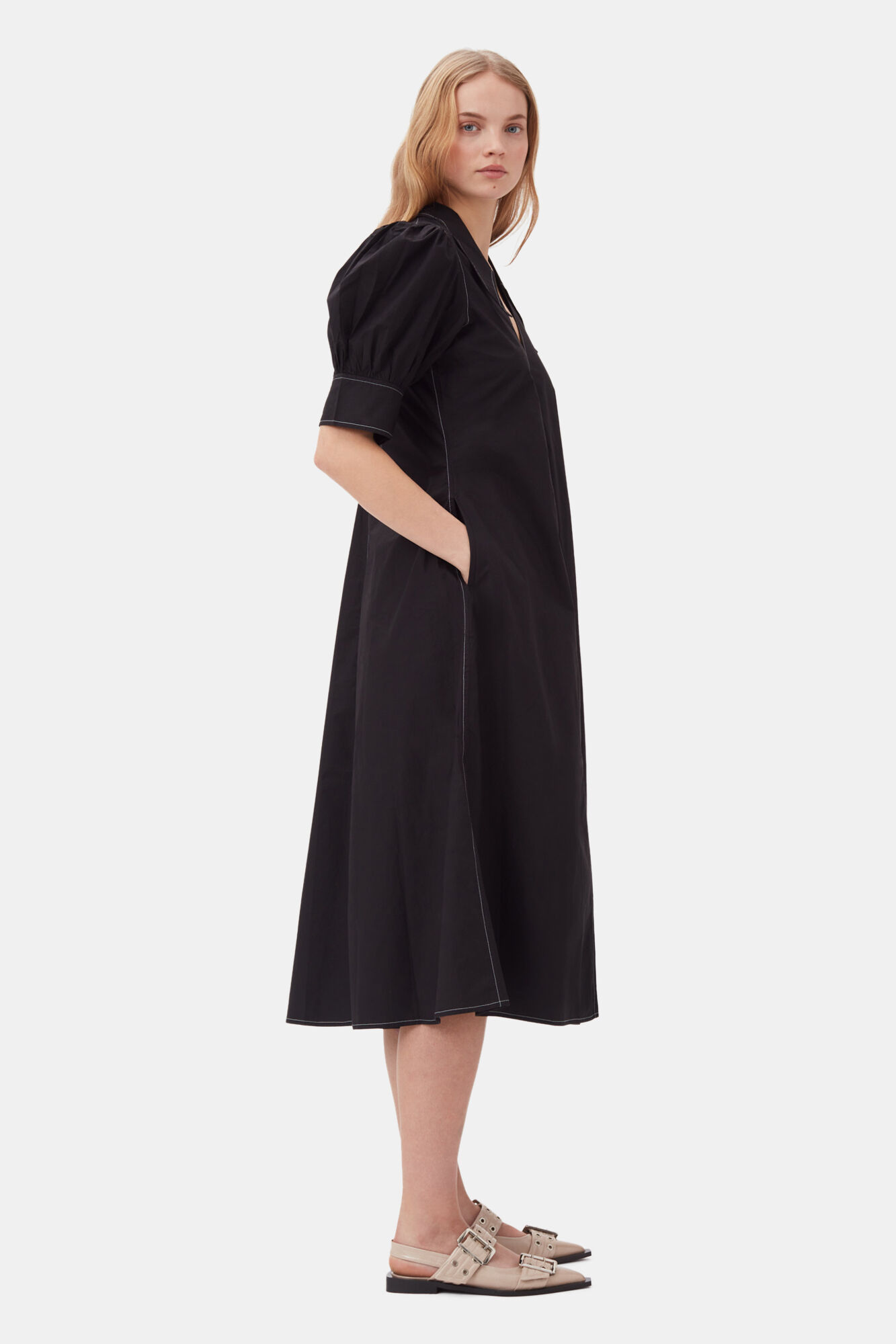 Poplin Midi Dress | GANNI BE