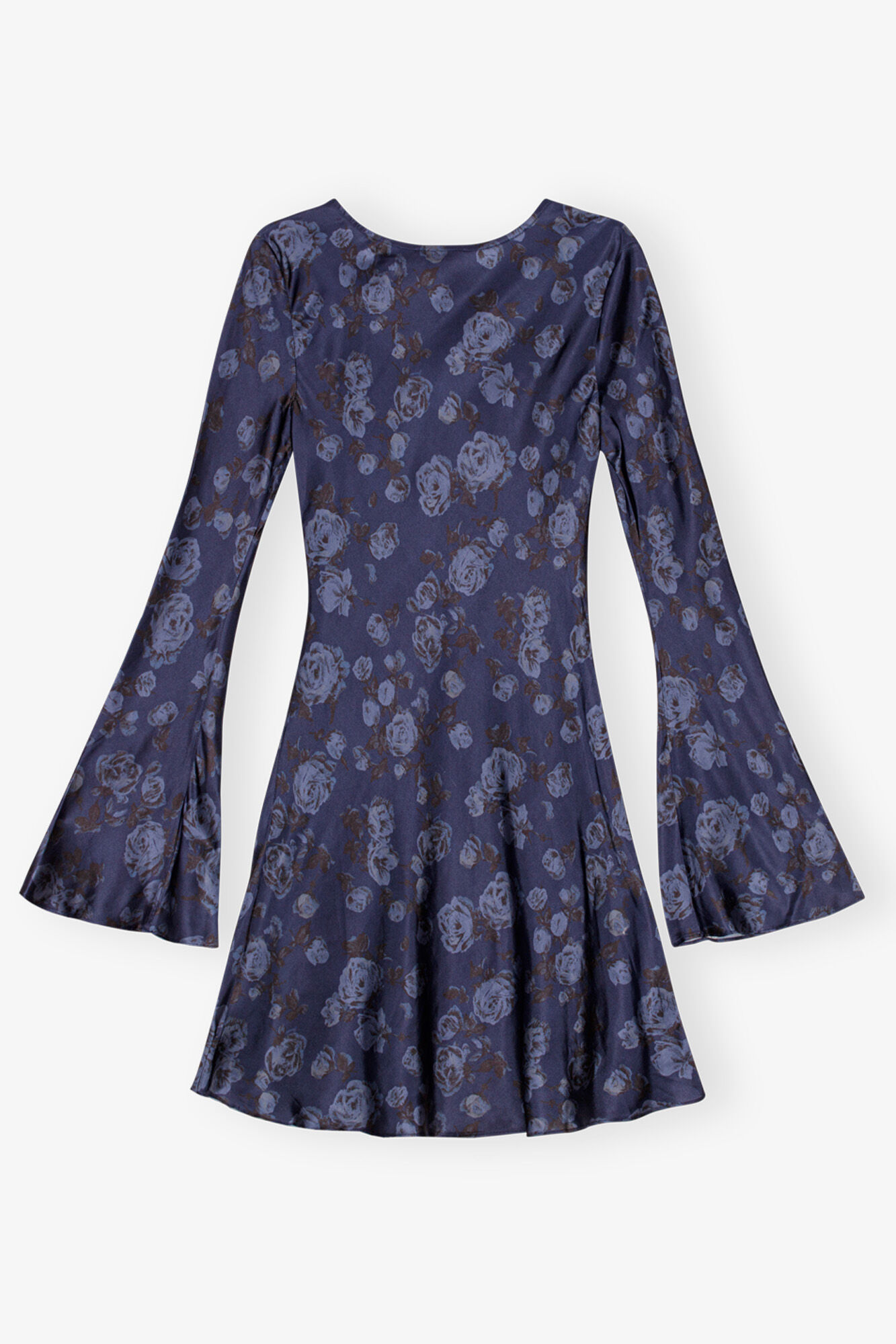 Robe Dark Blue Floral Printed Mini, Spandex, in colour Peacoat - 2 - GANNI