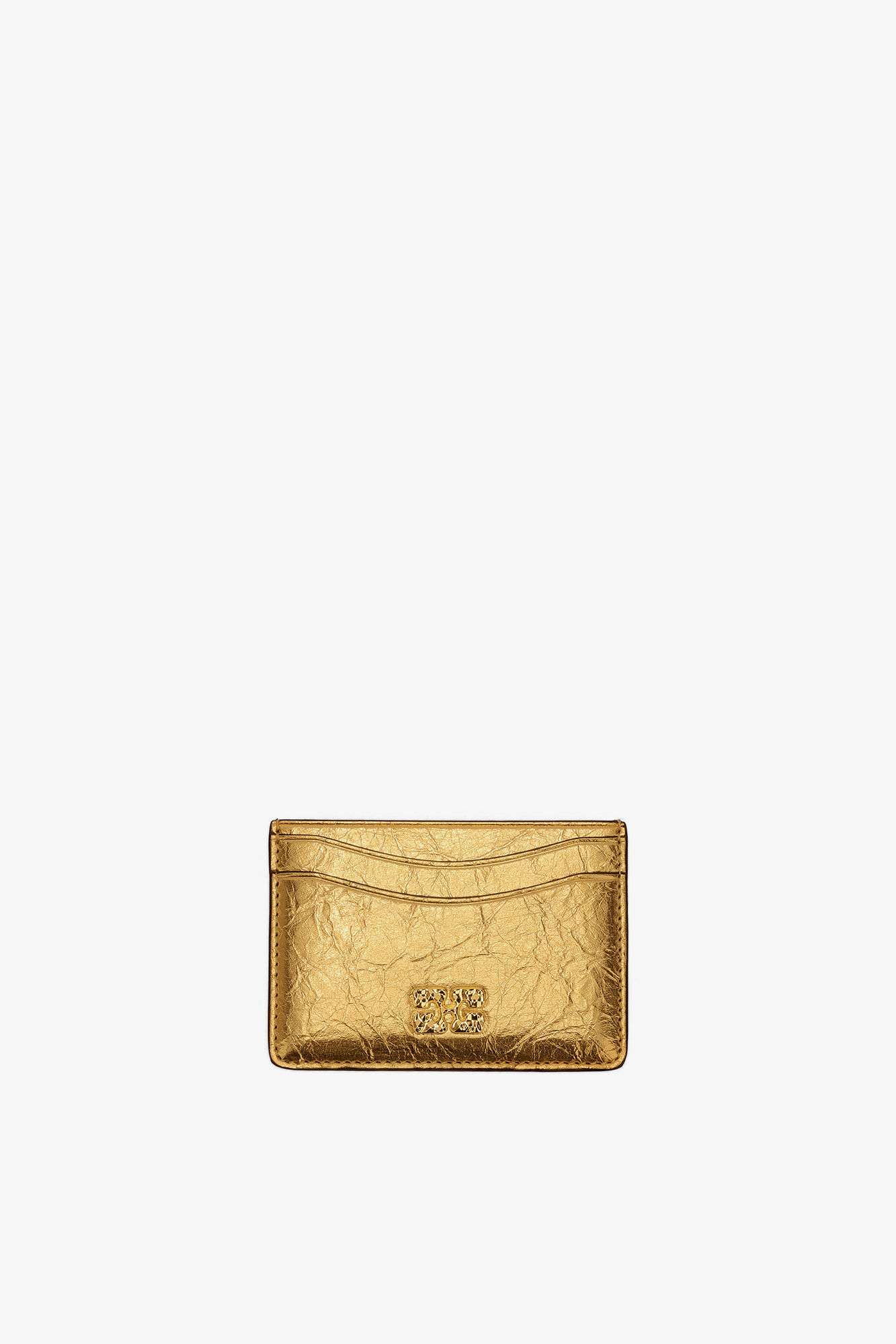 Bou Card Holder in Metallic, in colour Gold - 1 - GANNI