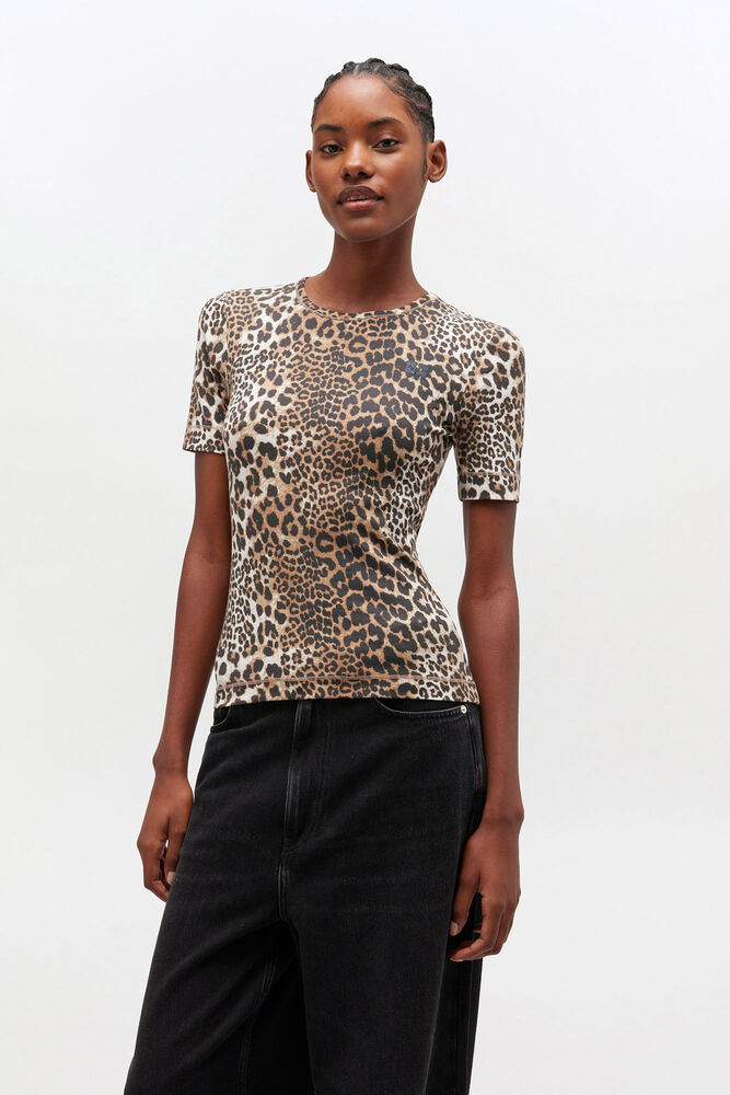 Leopard Rib T-shirt, Leopard