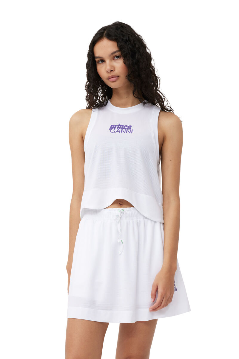 GANNI X Prince Active Mesh Mini Skirt, Elastane, in colour Bright White - 4 - GANNI