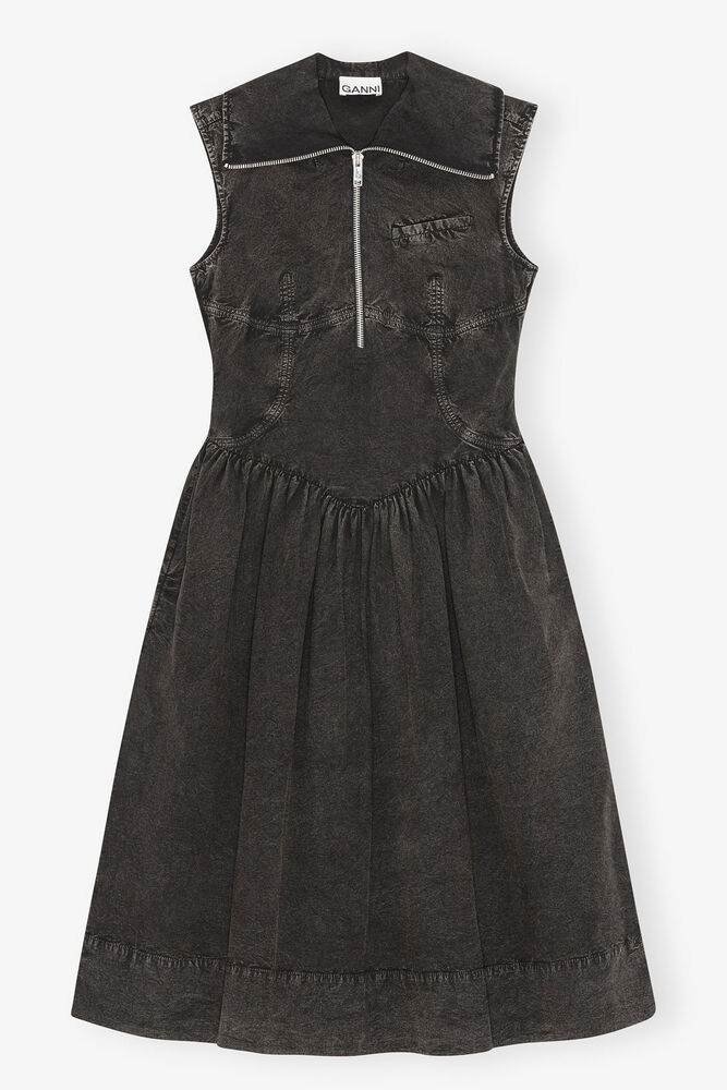 Dress in Black Cotton, Black