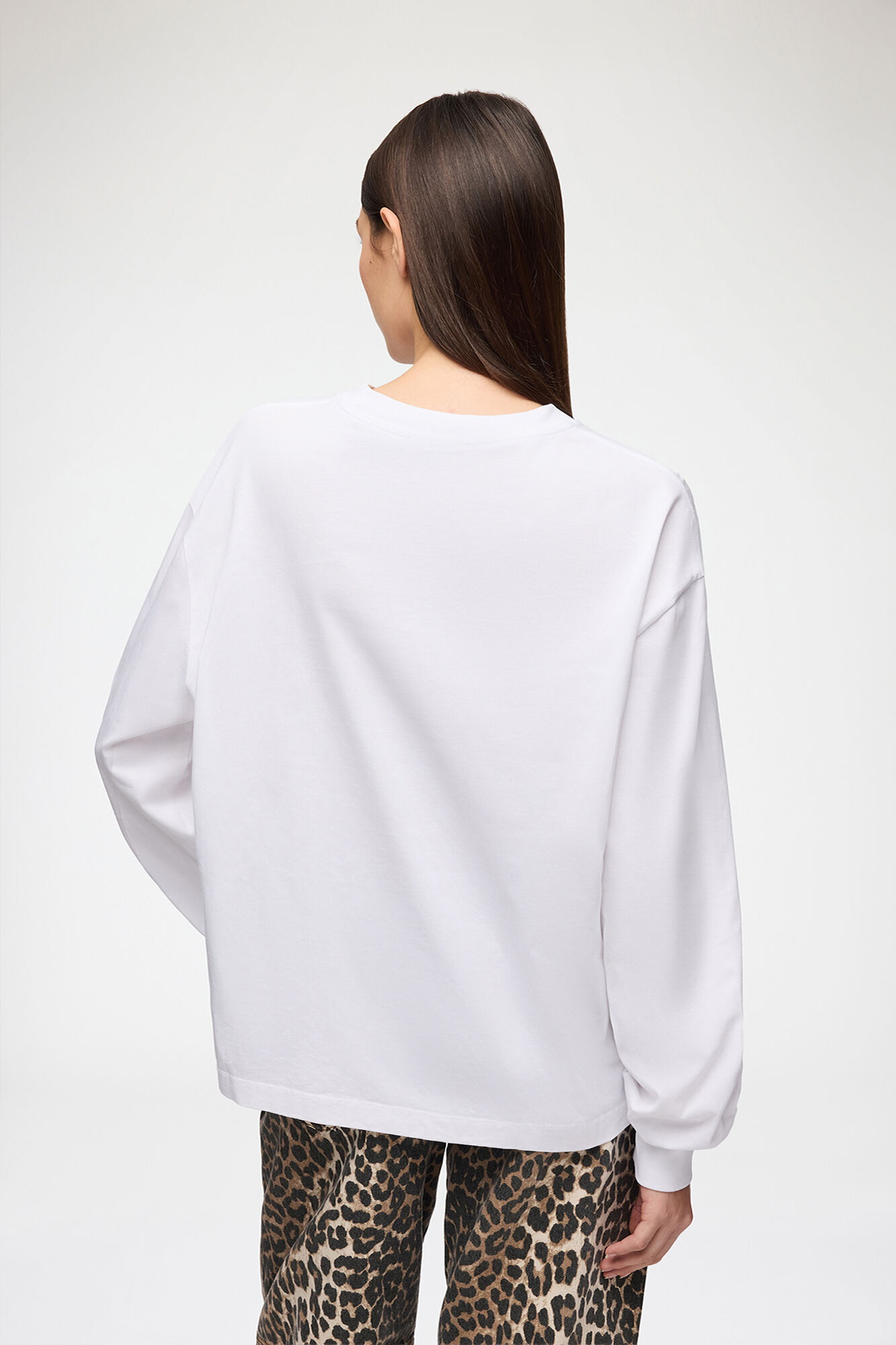 Essential Basic Long-sleeve, Organic Cotton, in colour Bright White - 3 - GANNI