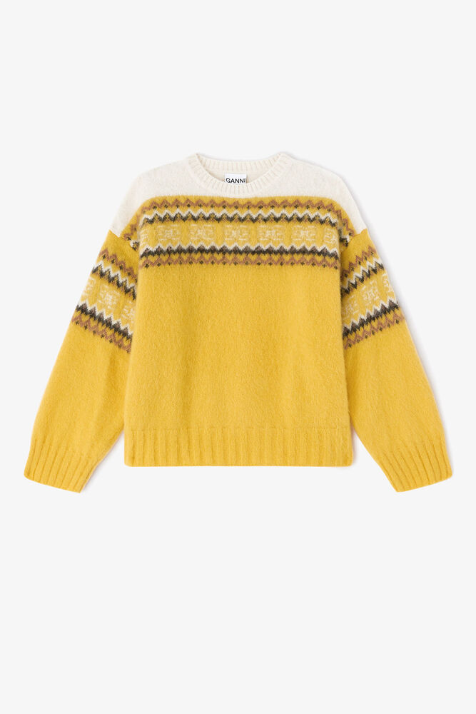 Yellow Intarsia Jumper, Blazing Yellow