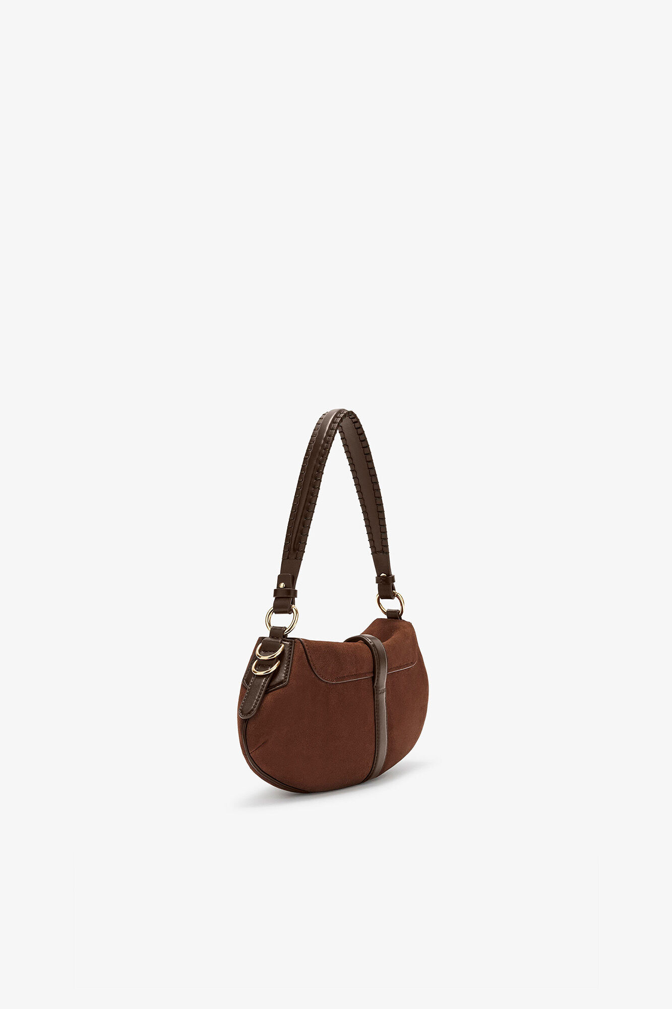 B-Kat Bag in Brown Suede, Recycled Leather, in colour Chicory Coffee - 2 - GANNI