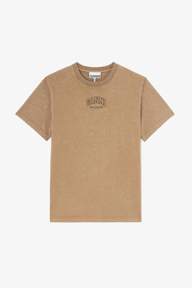 Essentials Tee with Washed Effect, Coca Mocha