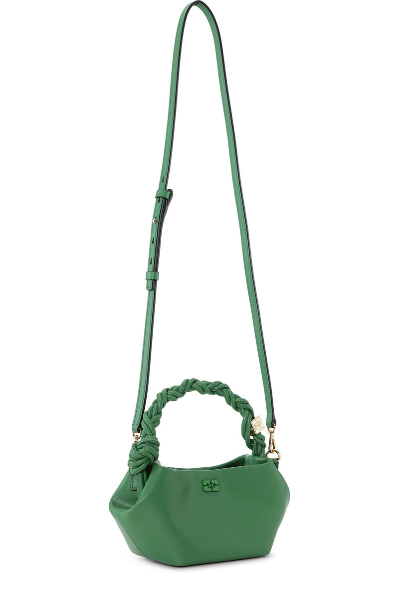 Green Mini GANNI Bou Bag, Polyester, in colour Juniper - 3 - GANNI