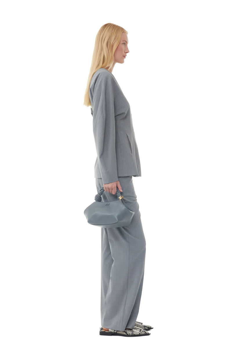 Dark Grey GANNI Bou Bag, Polyester, in colour Frost Gray - 2 - GANNI