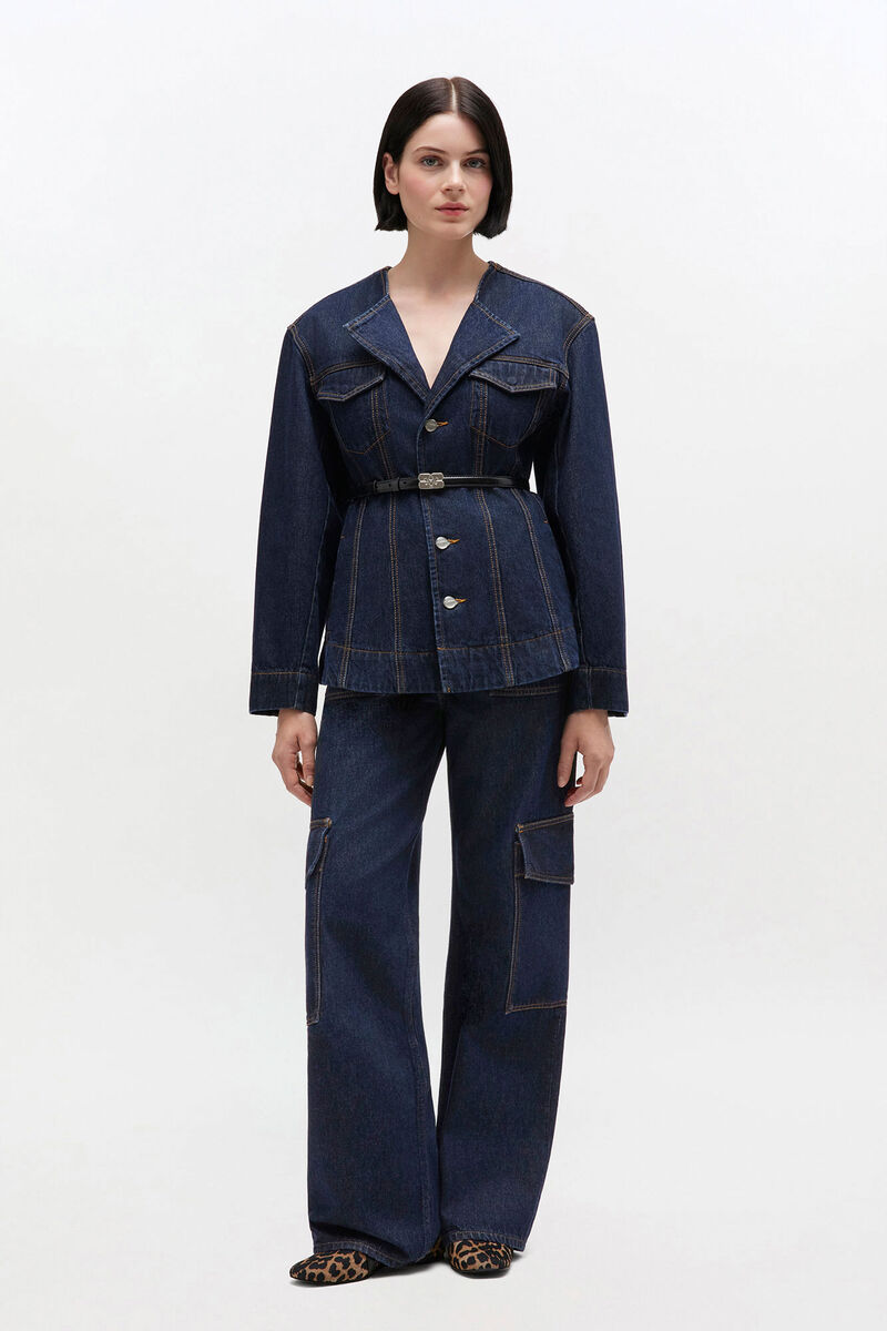 Dark Rinse Angi Jeans, Organic Cotton, in colour Rinse - 2 - GANNI