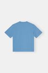 Logo T-shirt, Cotton, in colour Azure Blue - 2 - GANNI