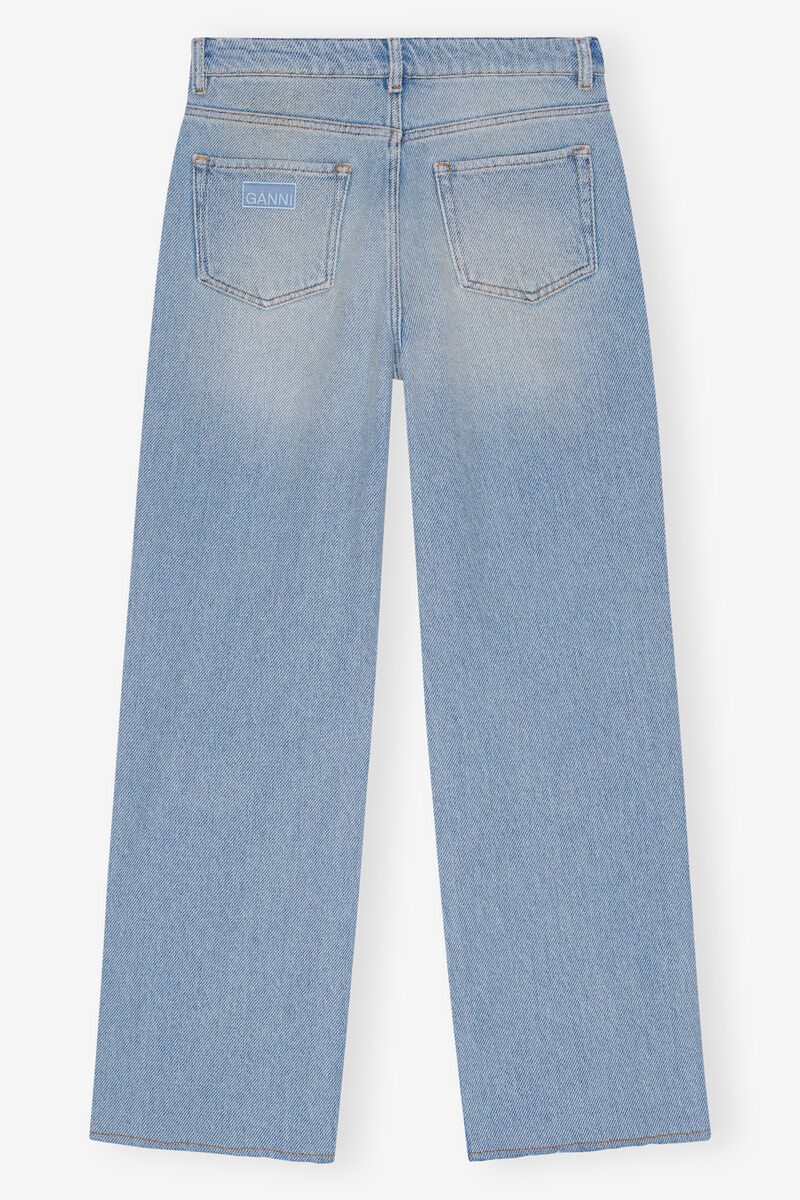 Light Blue Izey Jeans, Cotton, in colour Tint Wash - 2 - GANNI