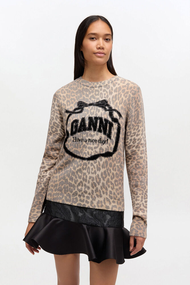 Pull en laine graphique, Leopard