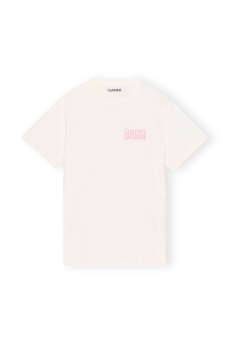 Lässiges Nightclub-T-Shirt , Cotton, in colour Egret - 1 - GANNI