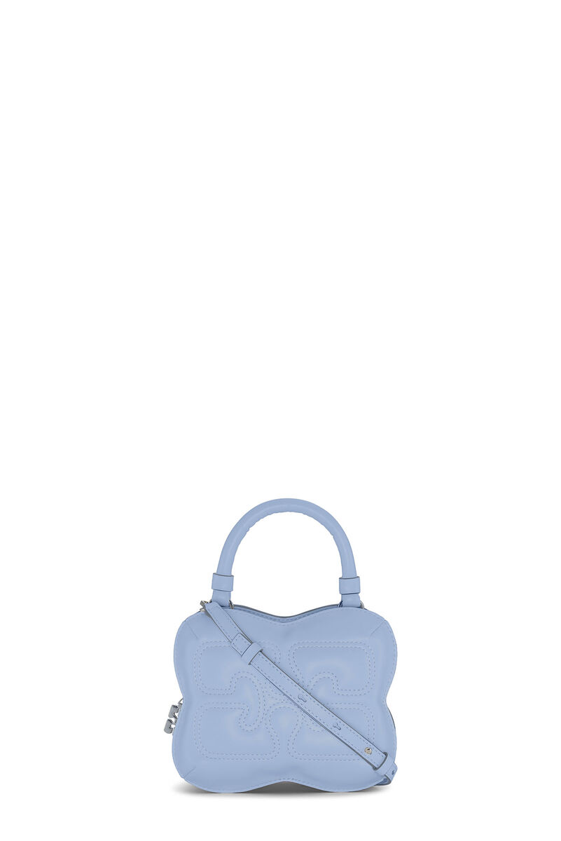 Light Blue Small Butterfly Crossbody Bag, Polyester, in colour Light Blue Vintage - 2 - GANNI
