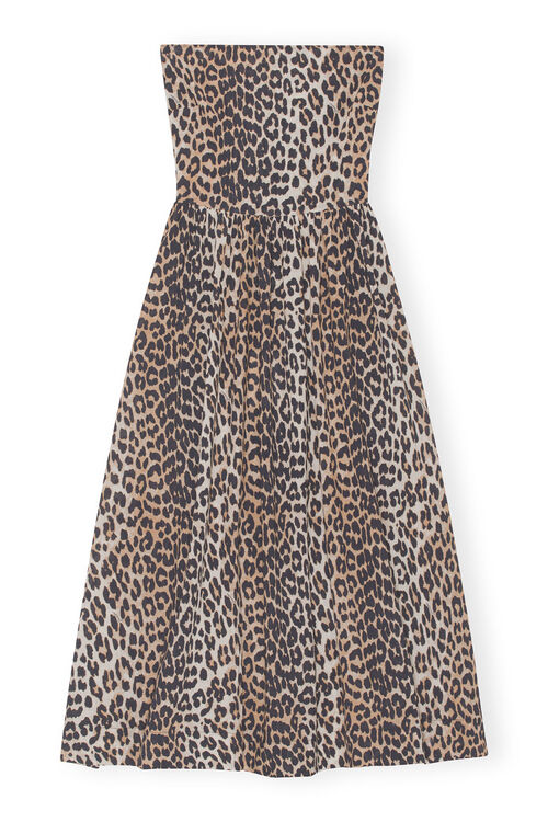 가니 원피스 GANNI Tieband Multifunctional Dress,Leopard