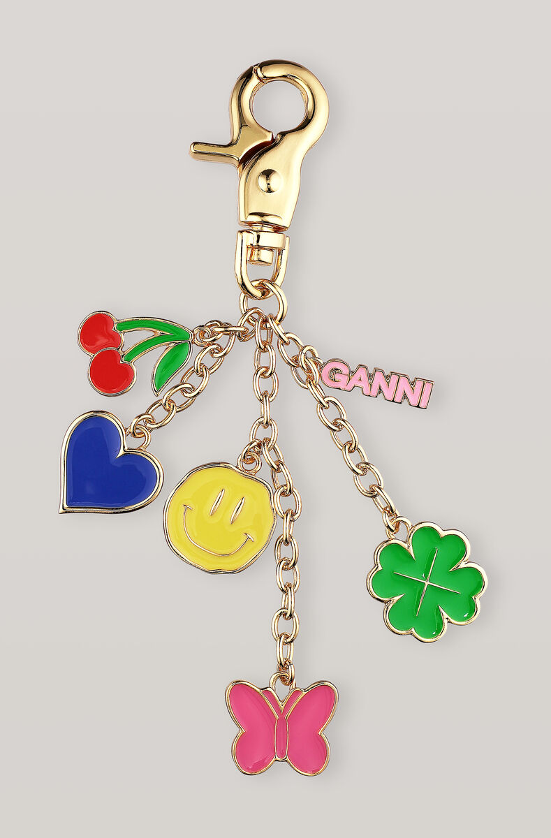 Charms Keychain, Brass, in colour Gold - 1 - GANNI
