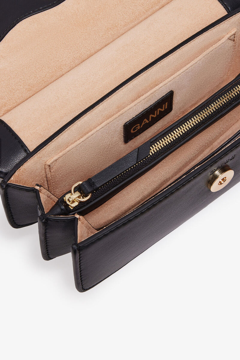 Black Mini Top Handle Apo-G Bag, Polyester, in colour Black - 3 - GANNI