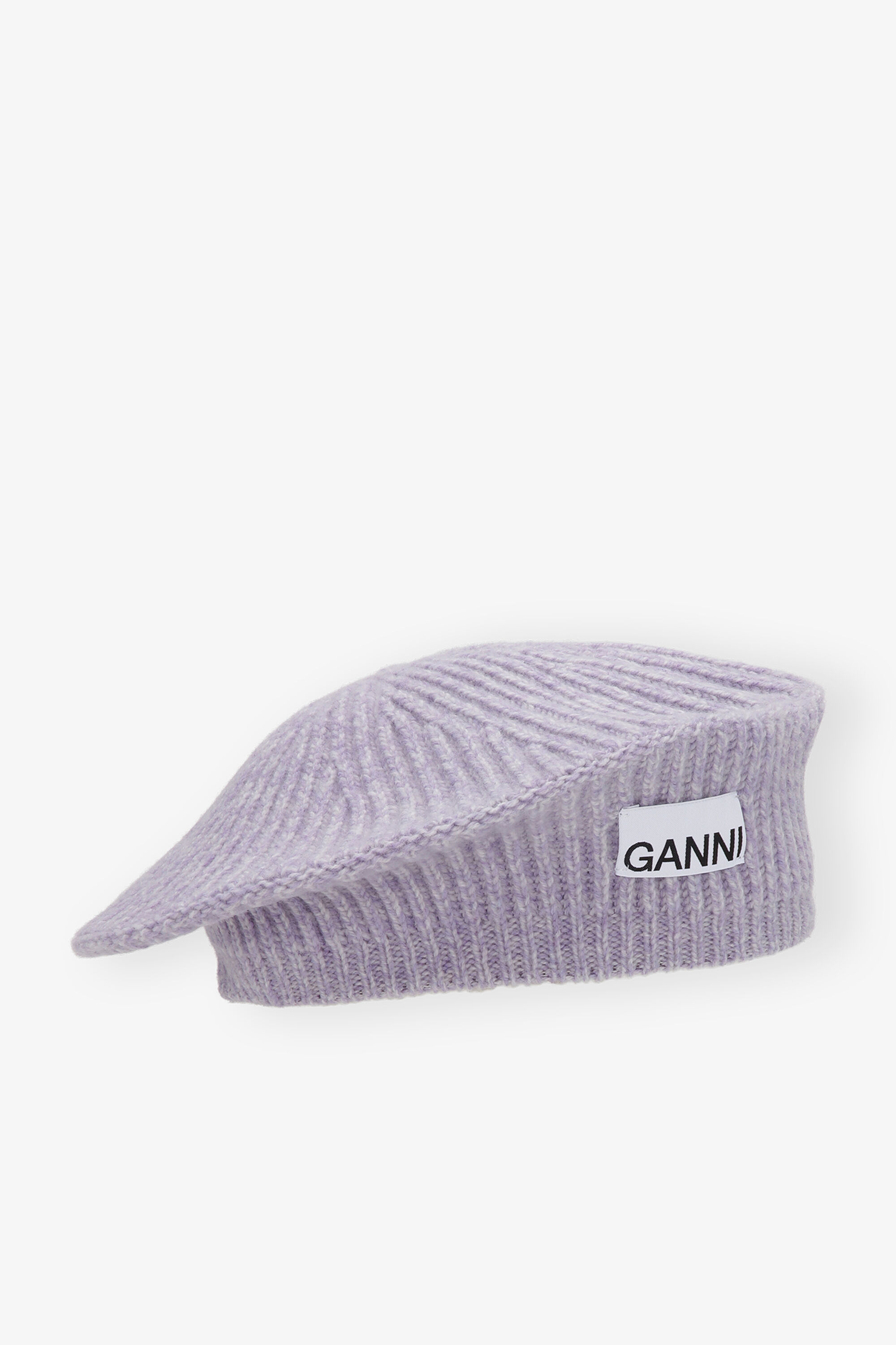 Lilac Ganni Knit Beret Wool Beret Ganni Purple Size M  display picture 2