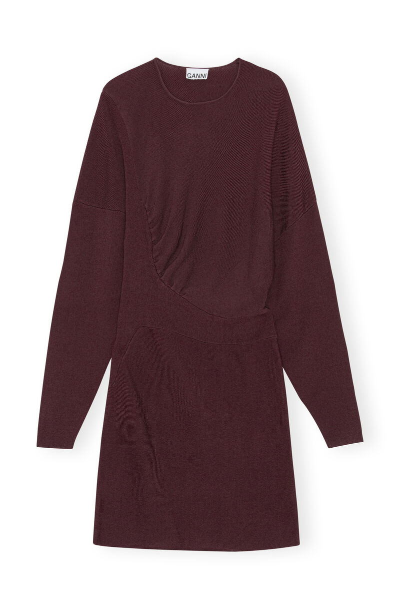 Asymmetrical Mini Dress, Elastane, in colour Port Royale - 1 - GANNI