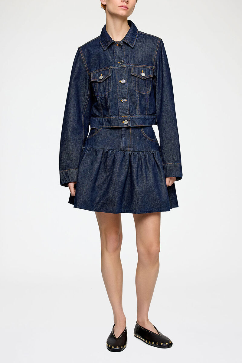 Jacket in Rinse Denim, Organic Cotton, in colour Rinse - 3 - GANNI