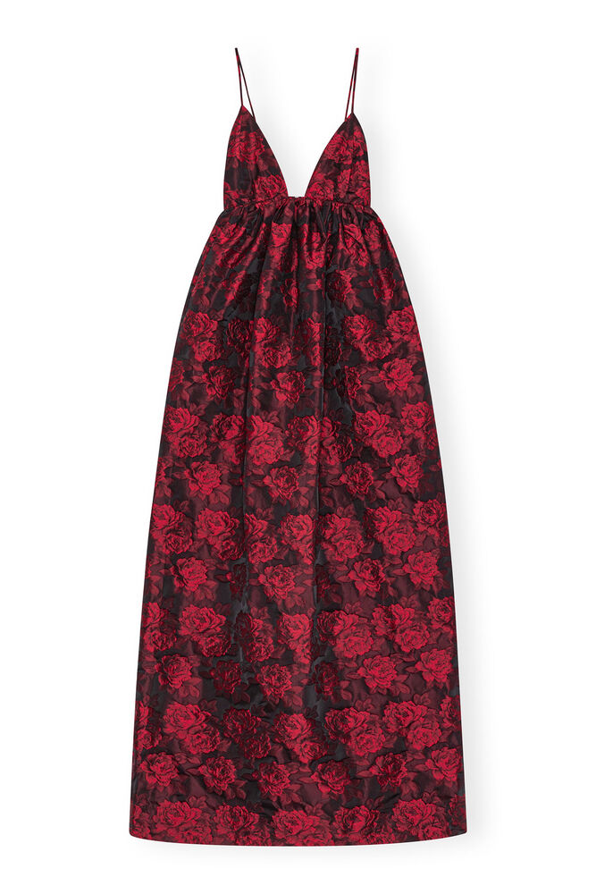 Robe Botanical Jacquard Long Strap, High Risk Red