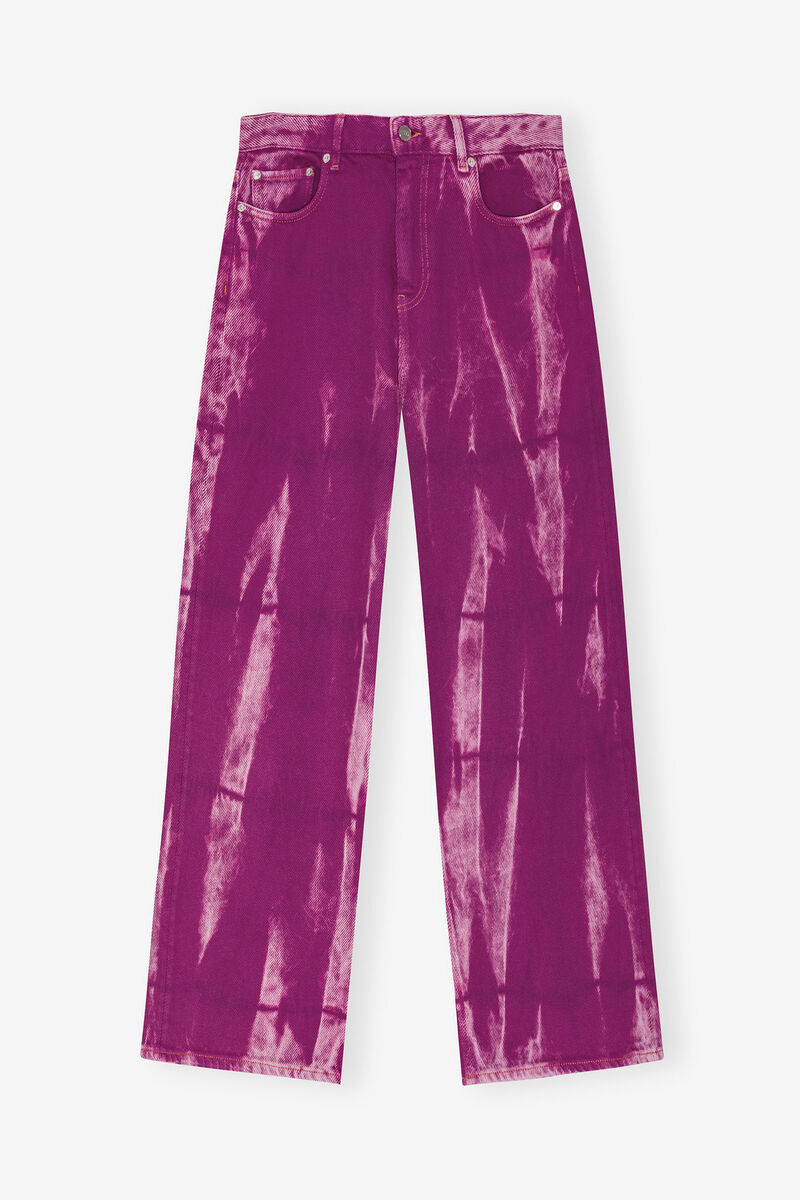 Purple Overdyed Marri Jeans, Organic Cotton, in colour Boysenberry - 1 - GANNI