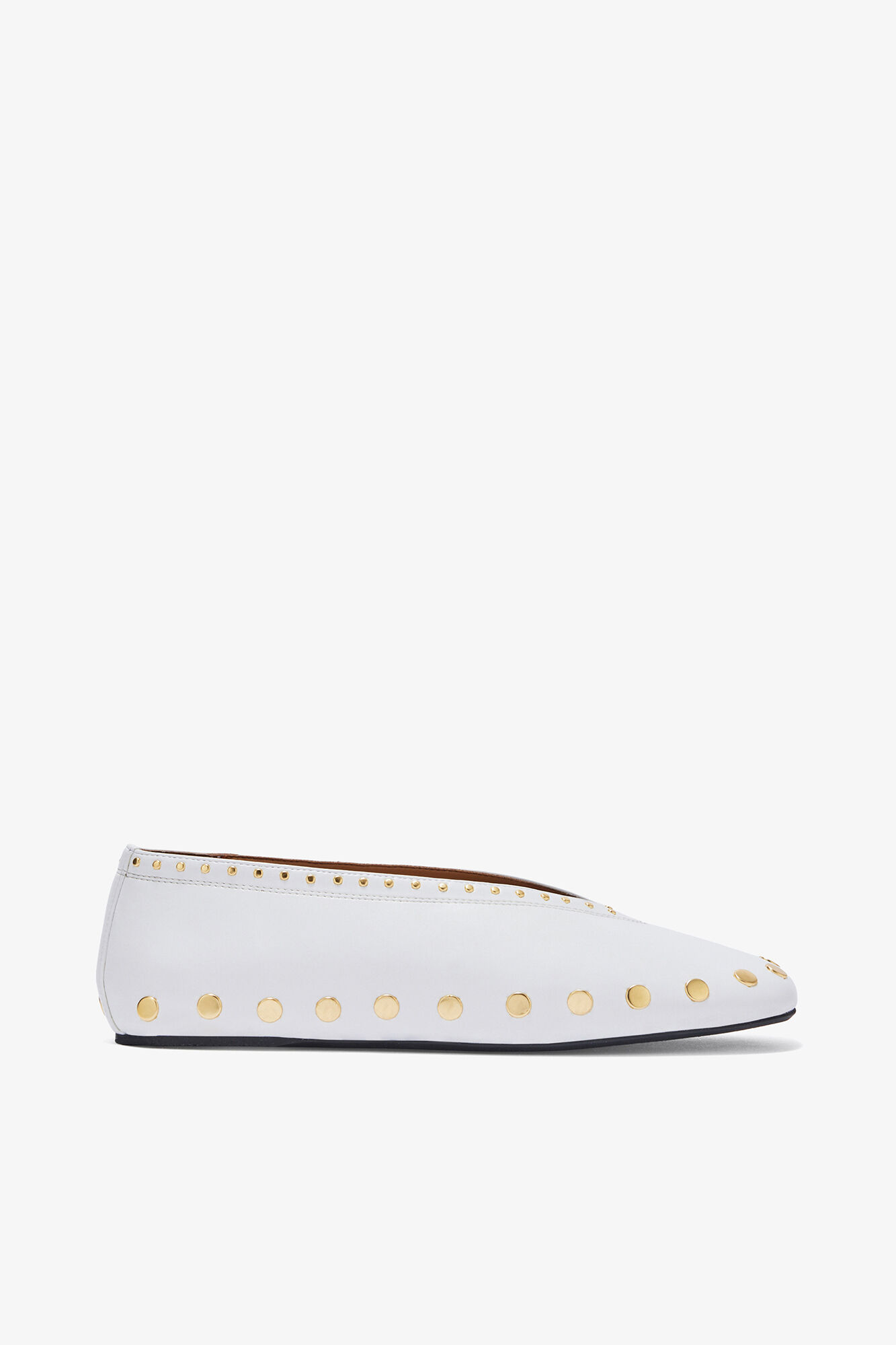 Jenny Ballerina in White, Cotton, in colour Egret - 1 - GANNI