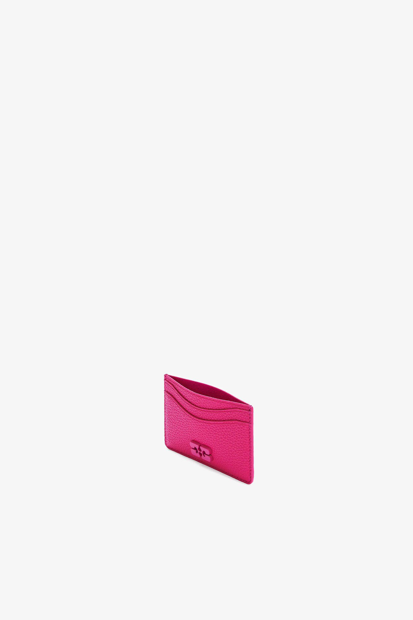 Bou Card Holder in Grained Pink, Recycled Polyester, in colour Cabaret - 3 - GANNI