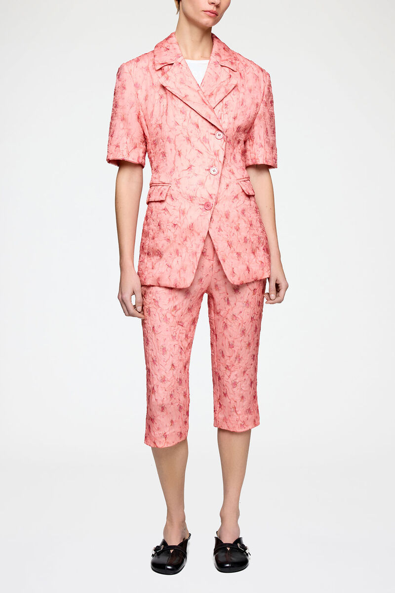 Blazer in Shibori Organza, Recycled Polyester, in colour Lantana - 3 - GANNI