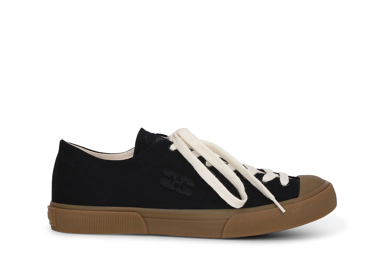 Black Classic Low Sneakers, Cotton, in colour Black - 1 - GANNI