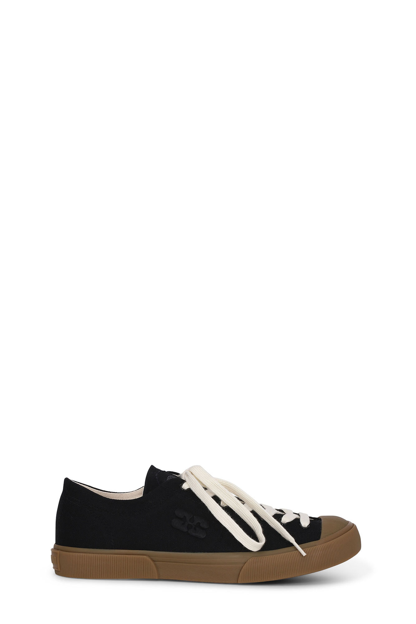 Black Classic Low Sneakers, Cotton, in colour Black - 1 - GANNI