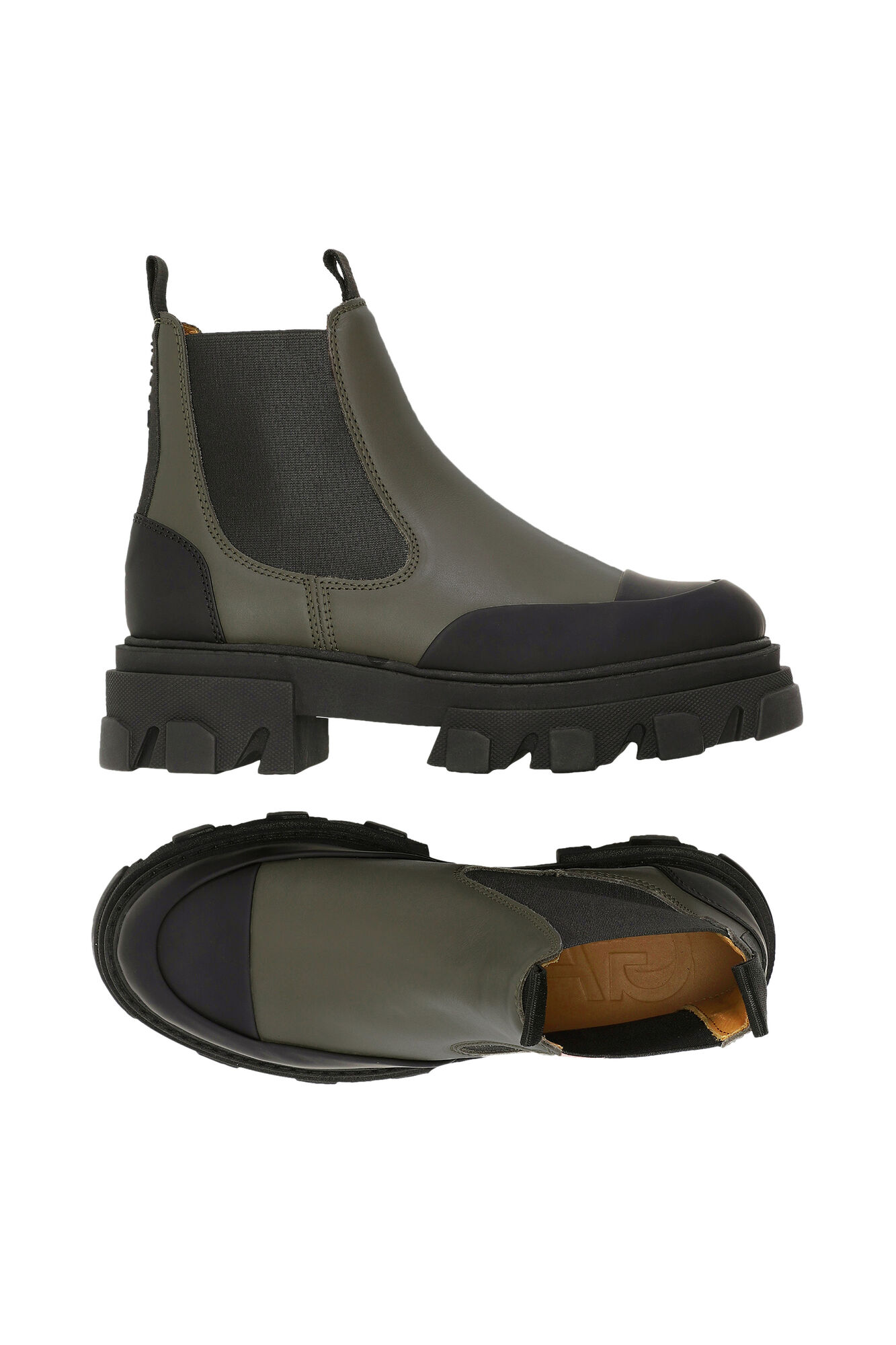 Low Chelsea Boots, Calf Leather, in colour Kalamata - 2 - GANNI