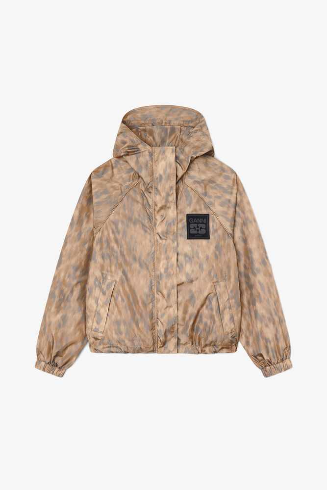 Flyweight Jacket in Printed Nylon, Burro
