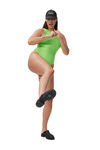 Sporty Swimsuit, Elastane, in colour Lime Popsicle - 3 - GANNI