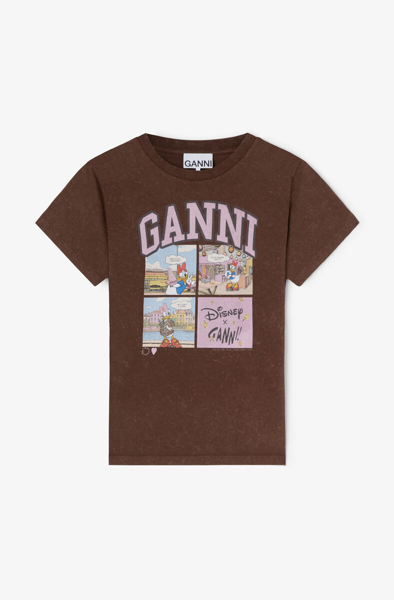 Daisy Duck Comic T-shirt, Recycled Cotton, in colour Chicory Coffee - 1 - GANNI