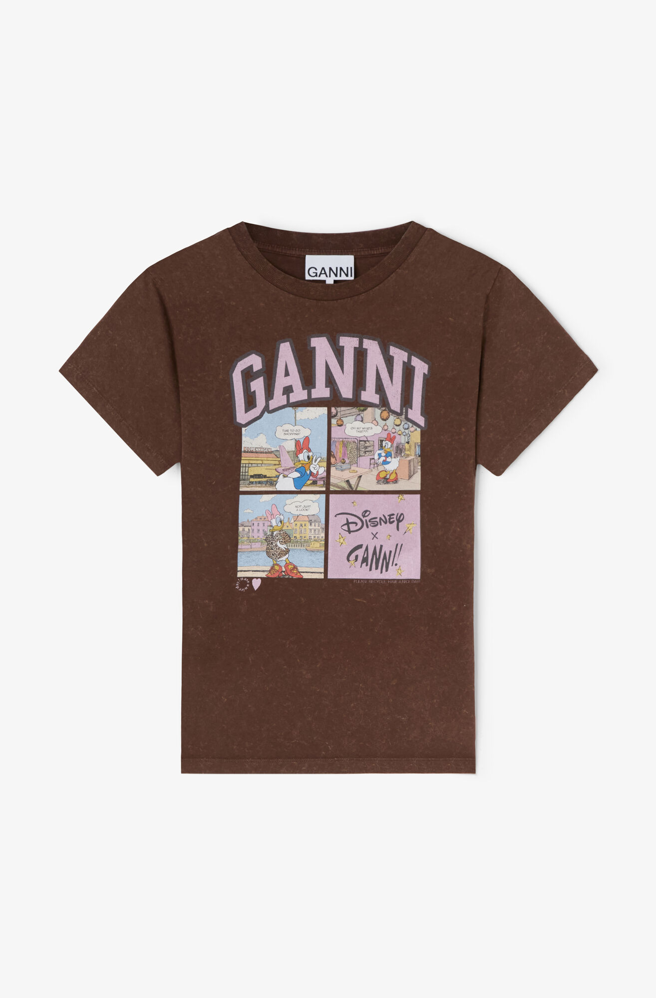 Daisy Duck Comic T-shirt, Recycled Cotton, in colour Chicory Coffee - 1 - GANNI