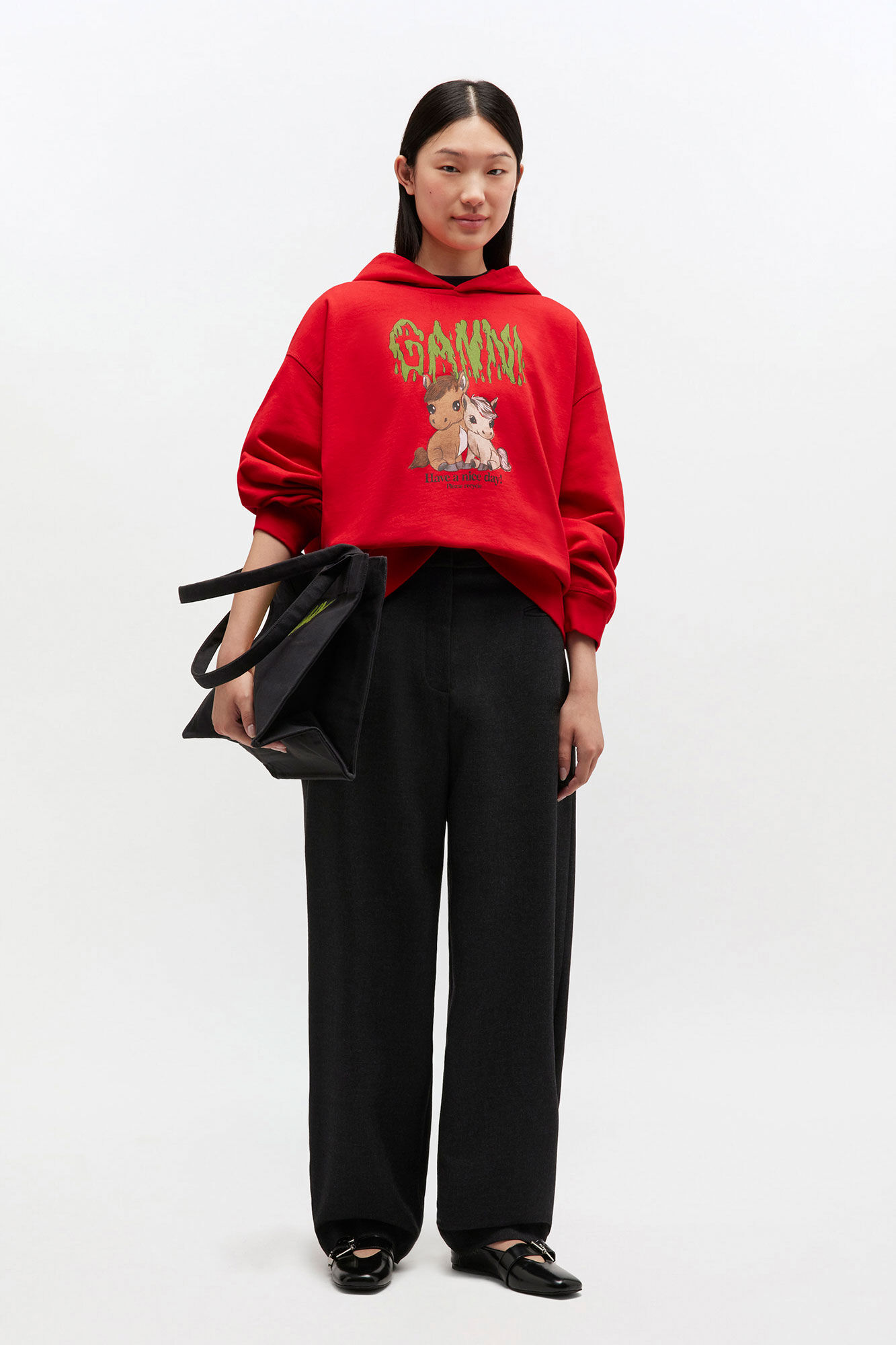 Barbados Cherry Red Graphic Cropped Hoodie | GANNI (Global) BM