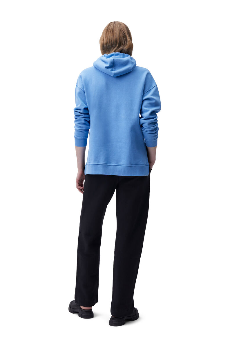 Oversized Hooded Sweatshirt, Organic Cotton, in colour Azure Blue - 2 - GANNI