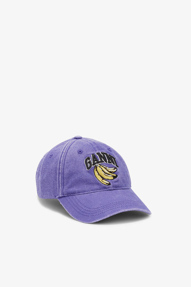 Casquette en toile d&eacute;lav&eacute;e, Organic Cotton, in colour Passion Flower - 1 - GANNI