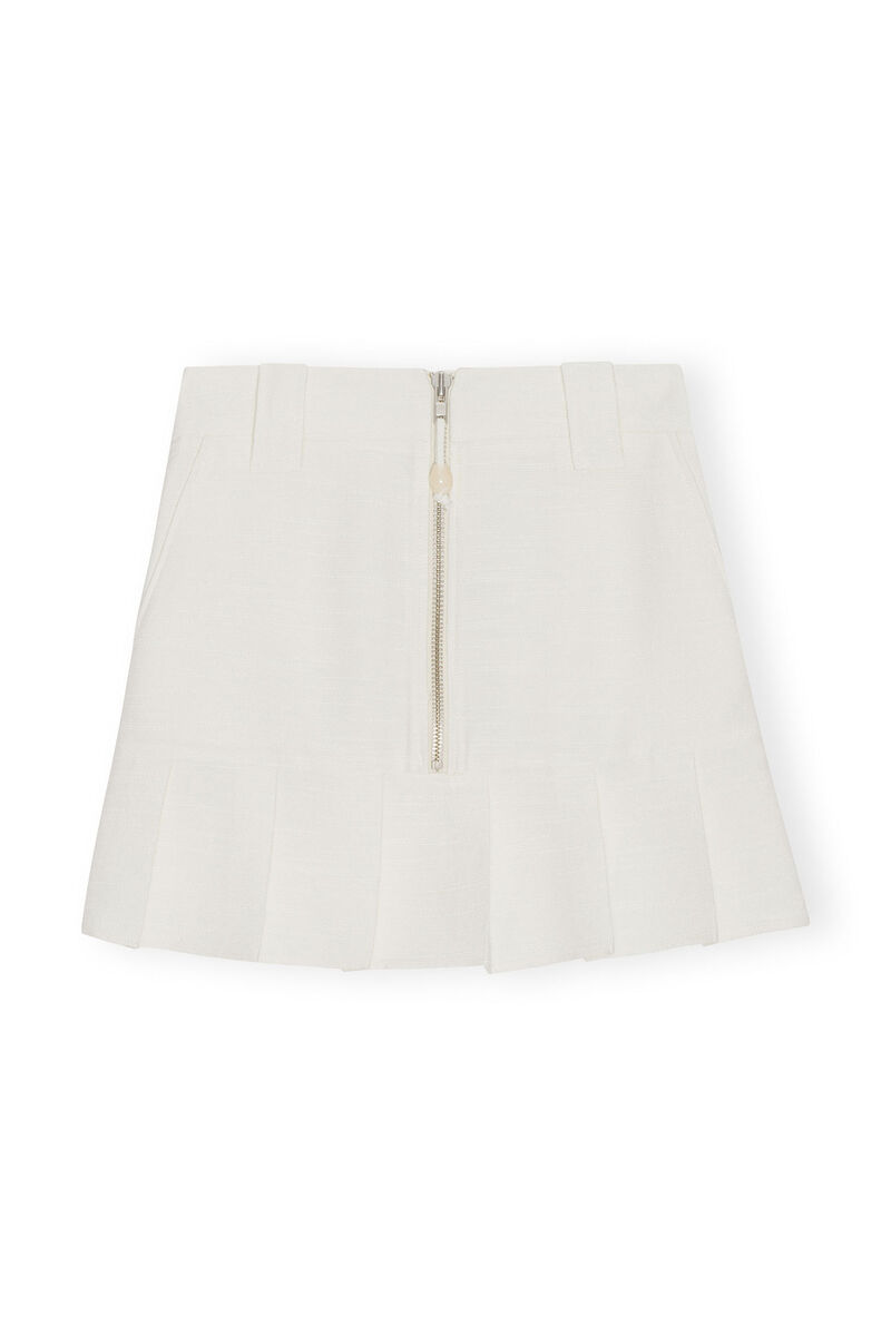 Egret Slub Linen Mini Skirt | GANNI