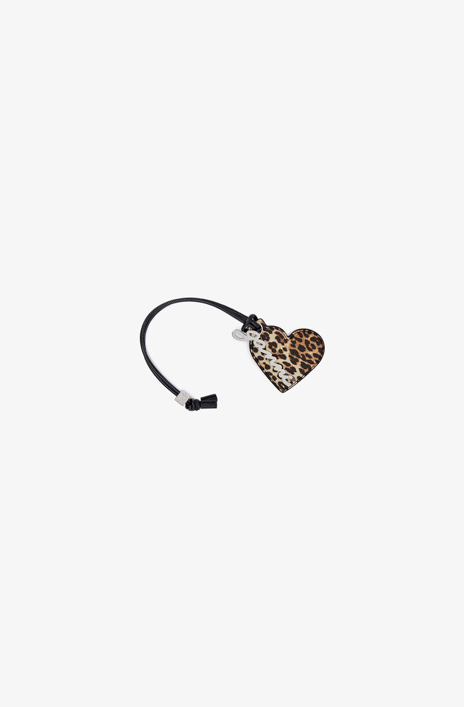 Miroir Bou Heart à imprimé léopard GANNI, Leopard