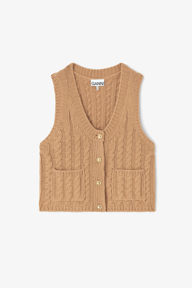 Vest in Cable Wool, Incense