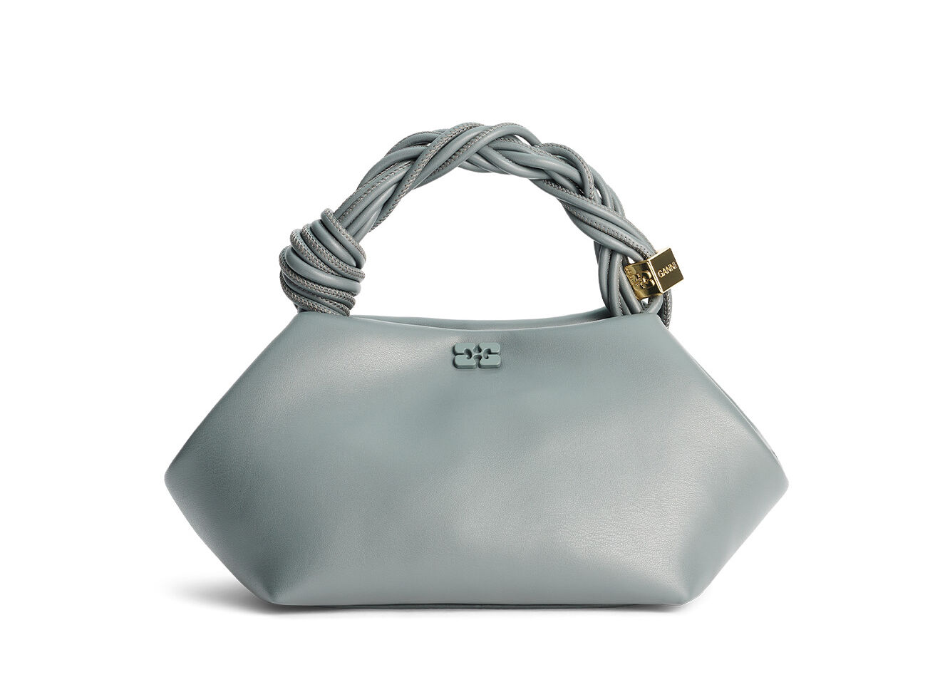 Dark Grey Small GANNI Bou Bag, Polyester, in colour Frost Gray - 1 - GANNI