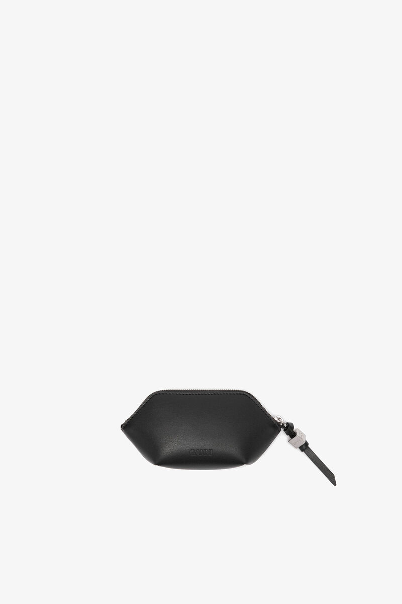 Bou Coin Purse with Poodle, Recycled Leather, in colour Black - 2 - GANNI