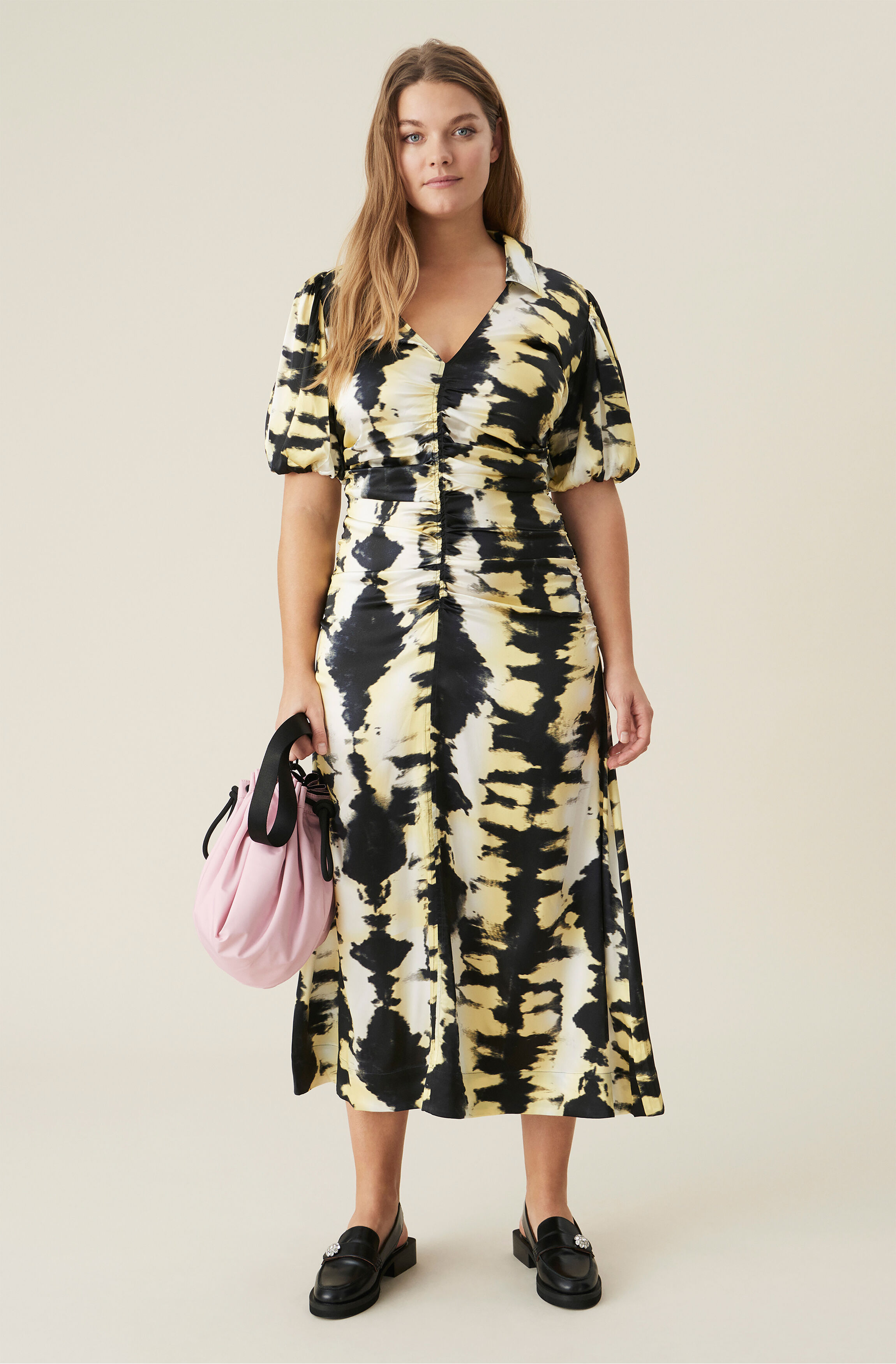 ganni silk dress