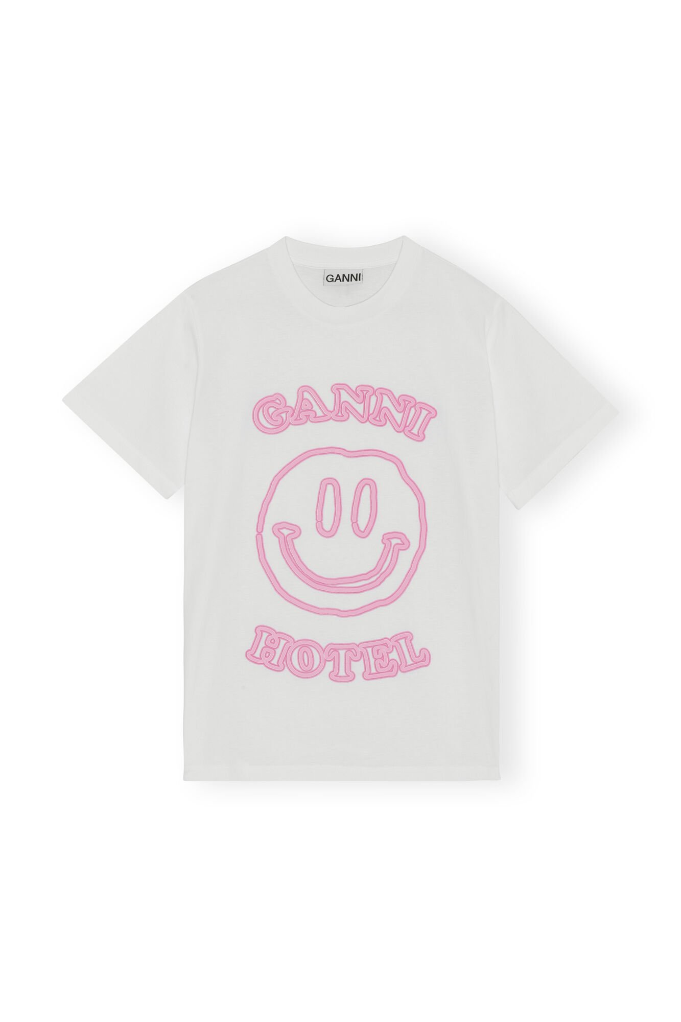Hotel T-shirt, Cotton, in colour Bright White - 1 - GANNI